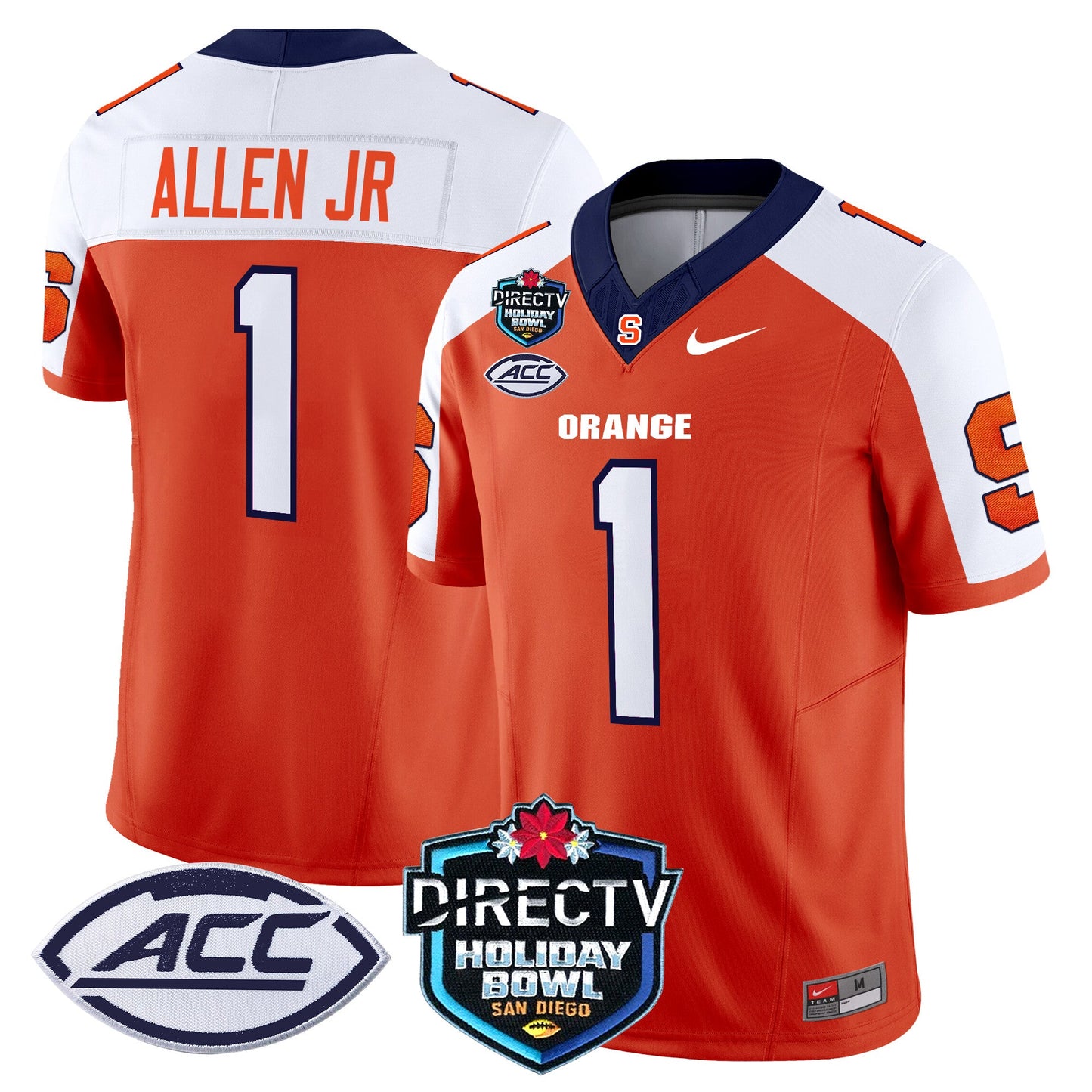 Syracuse Orange 2025 Holiday Bowl Patch Vapor Limited Jersey - All Stitched