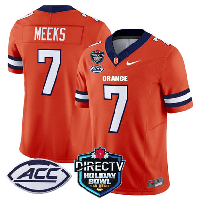 Syracuse Orange 2025 Holiday Bowl Patch Vapor Limited Jersey - All Stitched