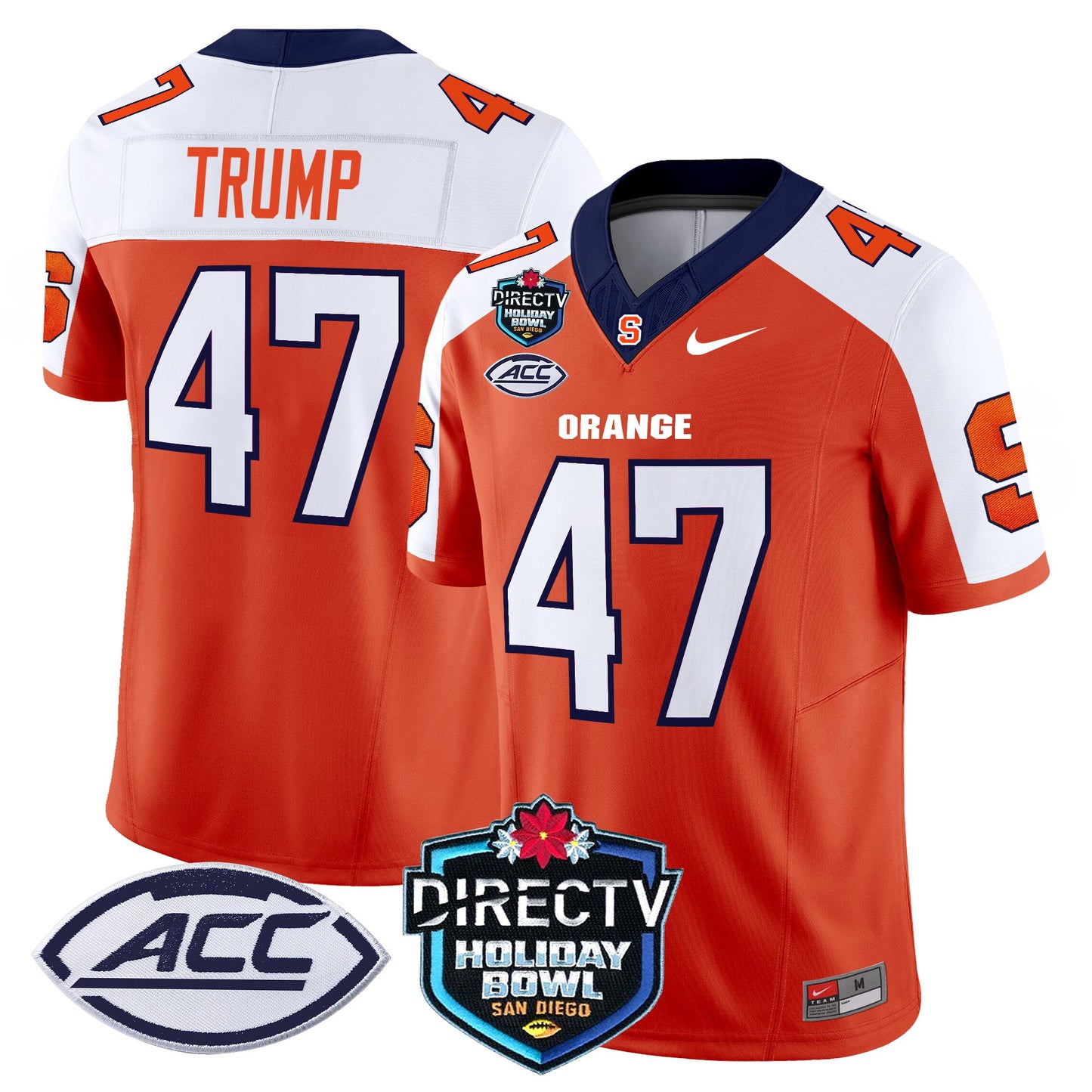 Syracuse Orange 2025 Holiday Bowl Patch Vapor Limited Jersey - All Stitched