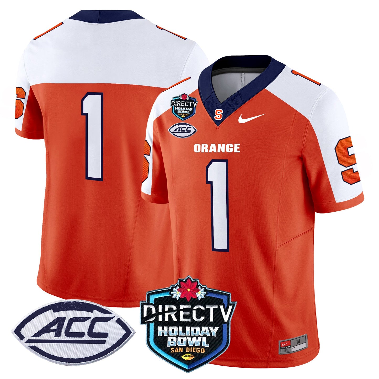 Syracuse Orange 2025 Holiday Bowl Patch Vapor Limited Jersey - All Stitched