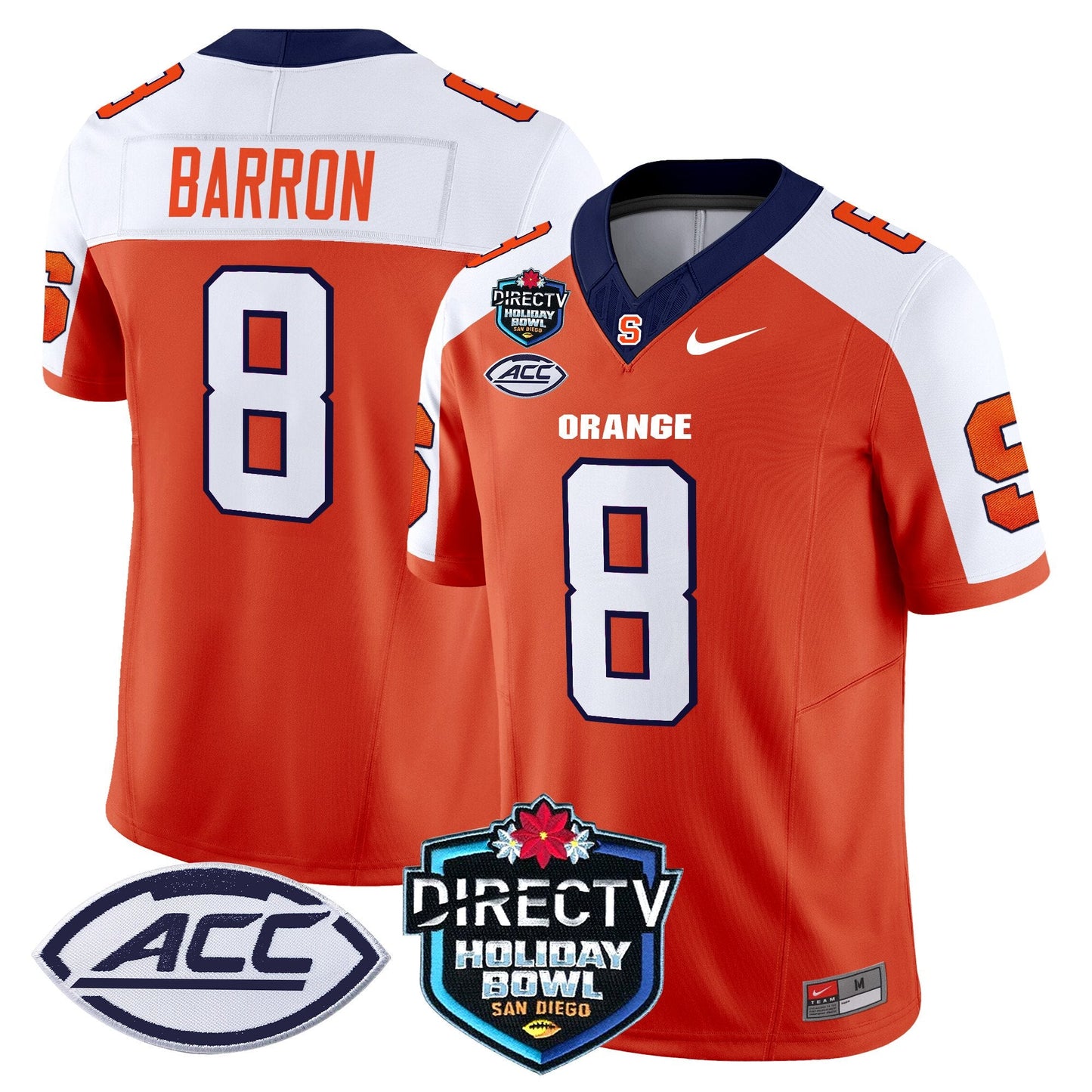 Syracuse Orange 2025 Holiday Bowl Patch Vapor Limited Jersey - All Stitched