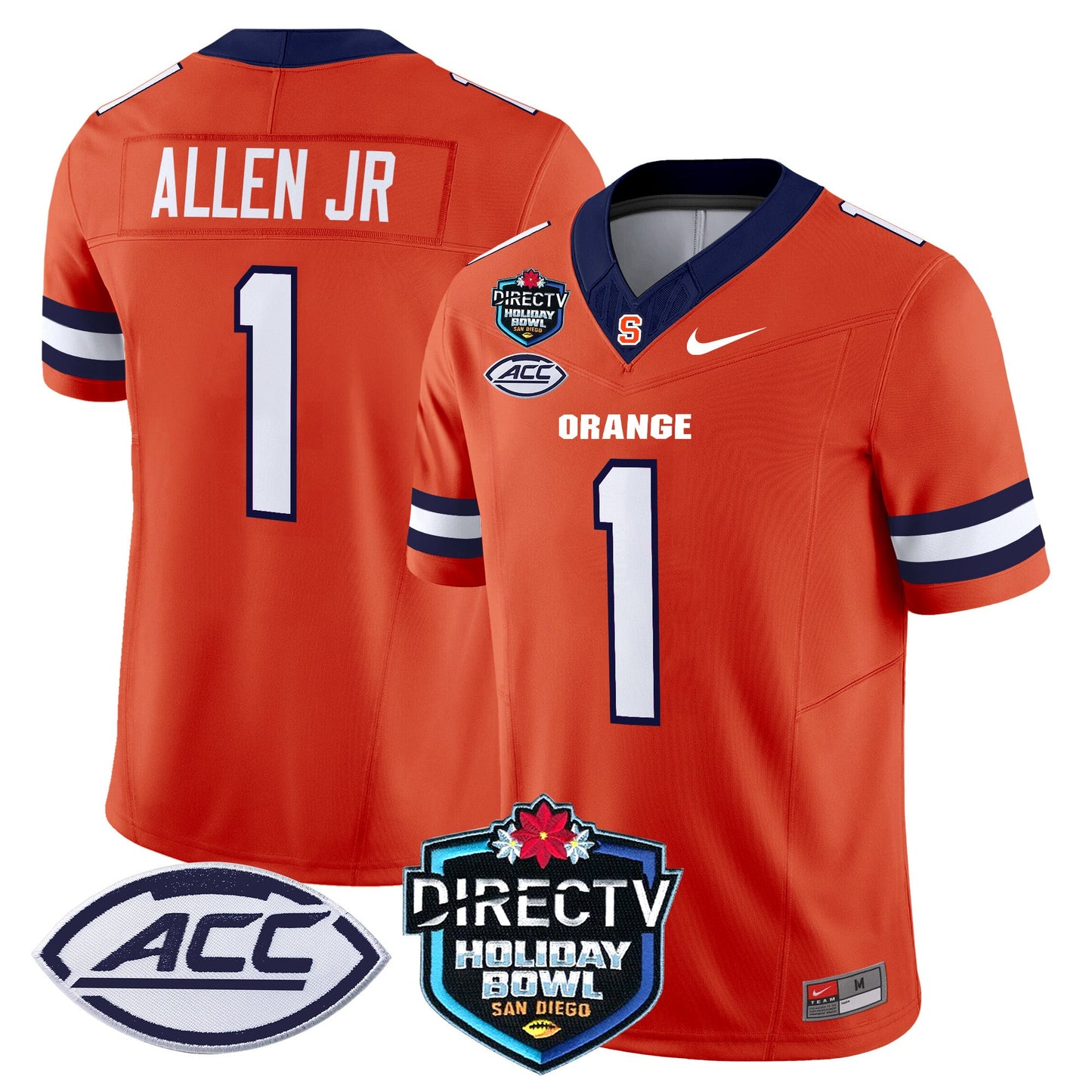 Syracuse Orange 2025 Holiday Bowl Patch Vapor Limited Jersey - All Stitched