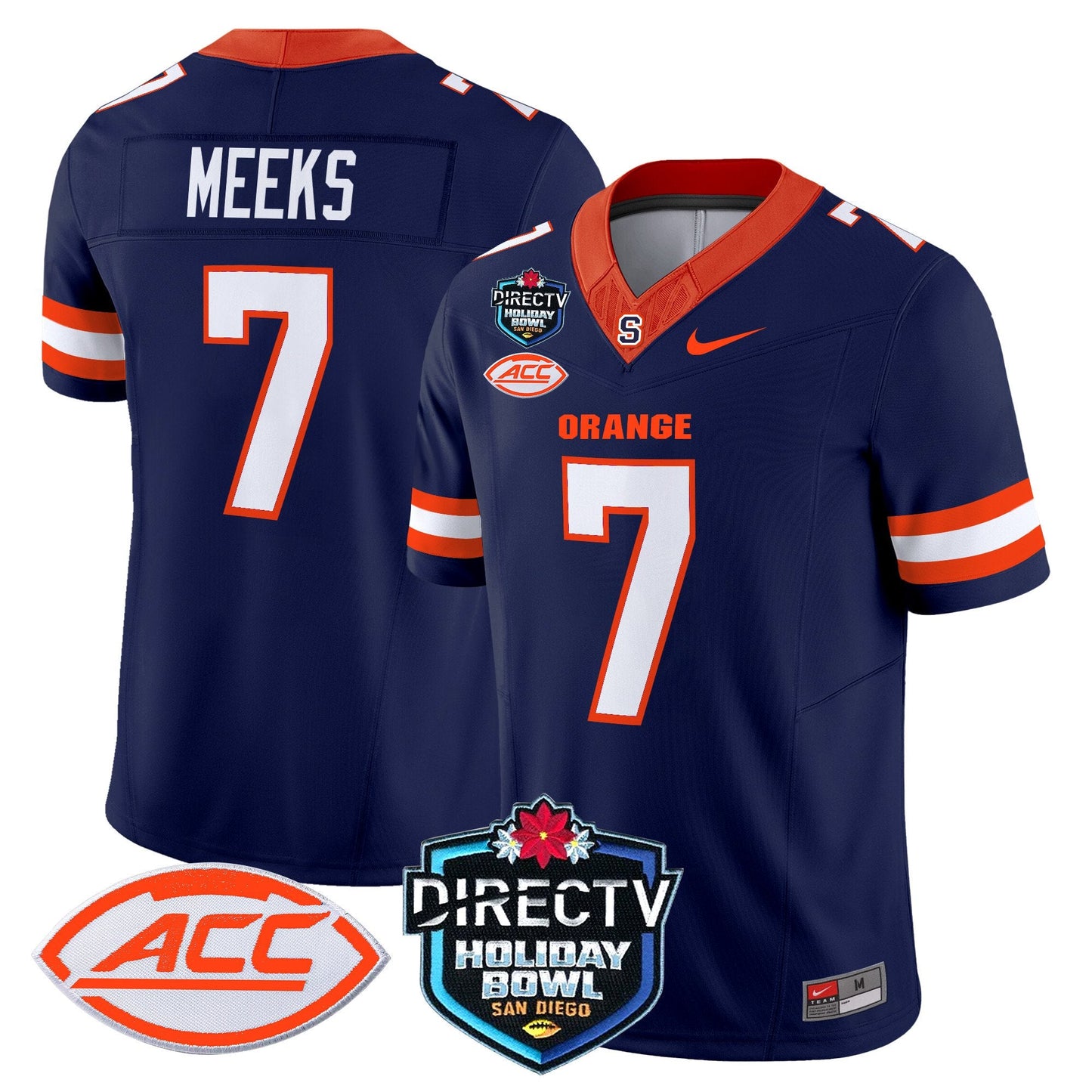 Syracuse Orange 2025 Holiday Bowl Patch Vapor Limited Jersey - All Stitched