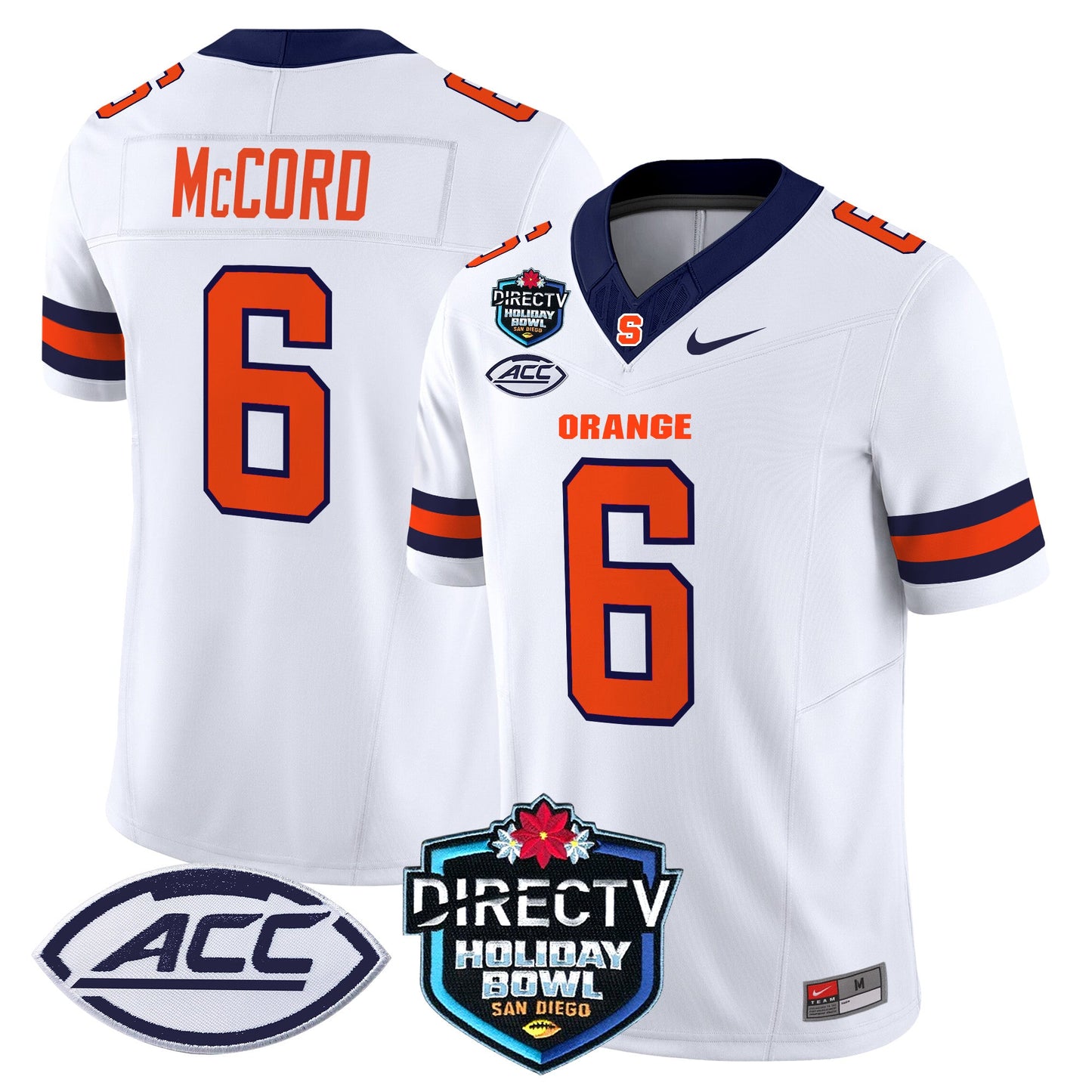 Syracuse Orange 2025 Holiday Bowl Patch Vapor Limited Jersey - All Stitched