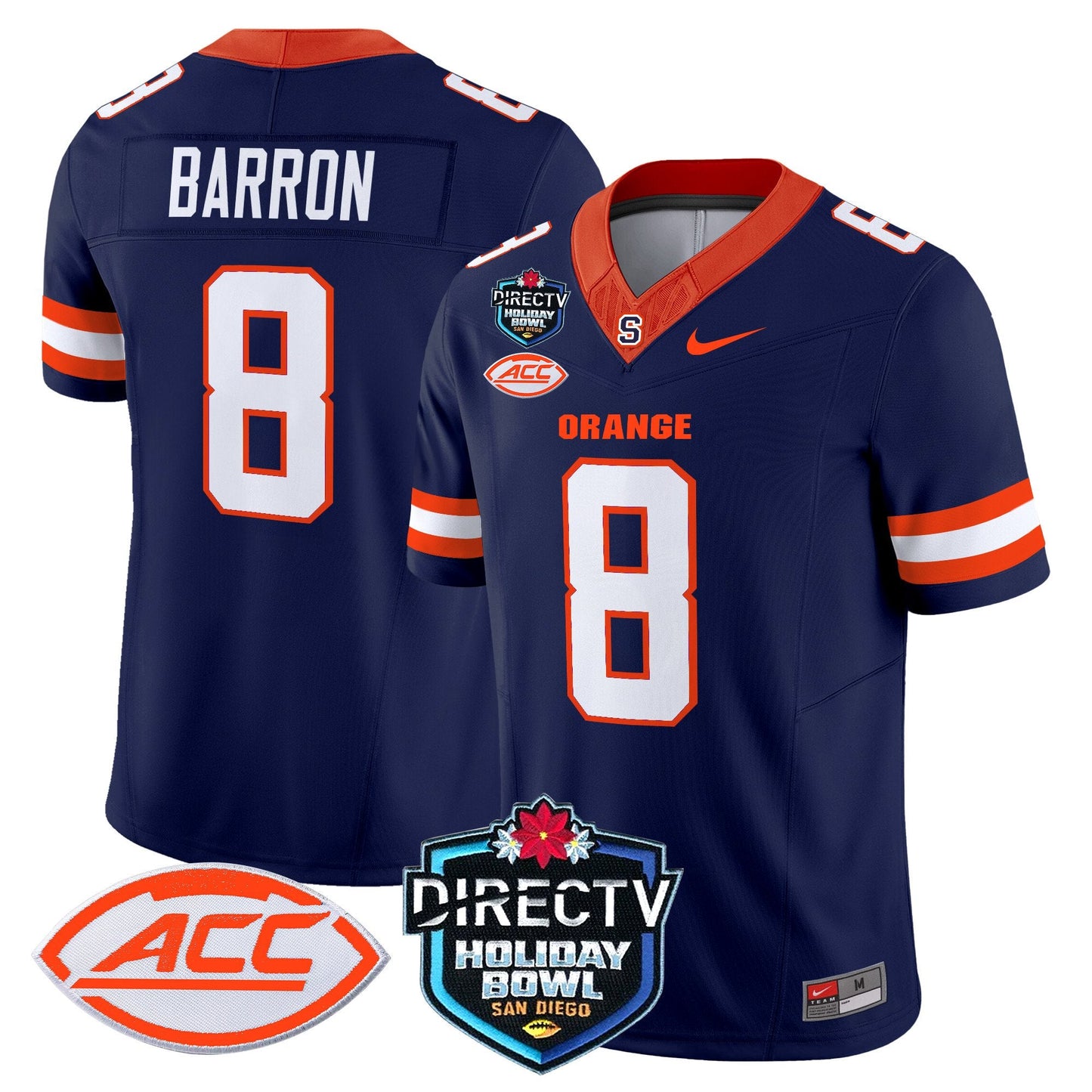Syracuse Orange 2025 Holiday Bowl Patch Vapor Limited Jersey - All Stitched