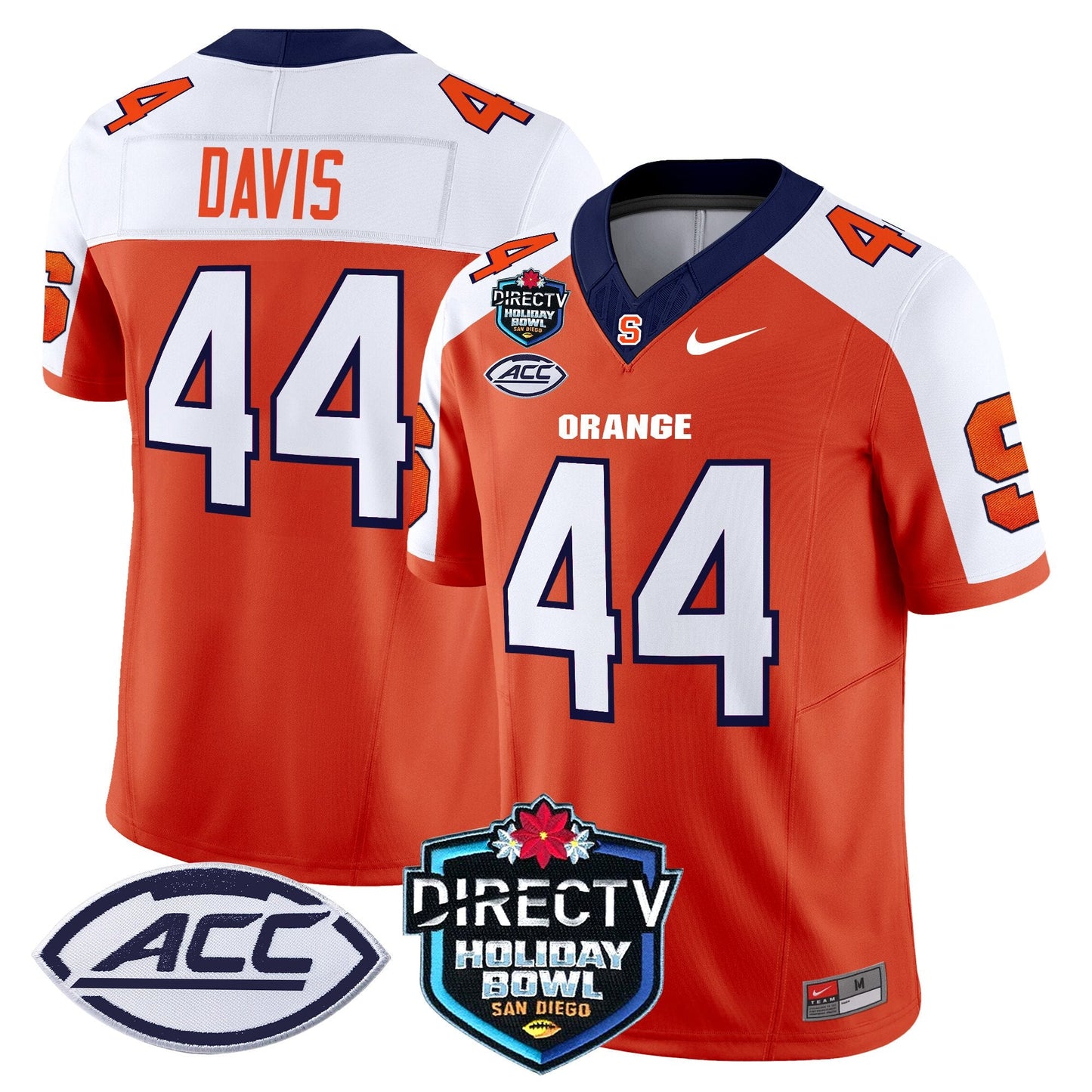 Syracuse Orange 2025 Holiday Bowl Patch Vapor Limited Jersey - All Stitched