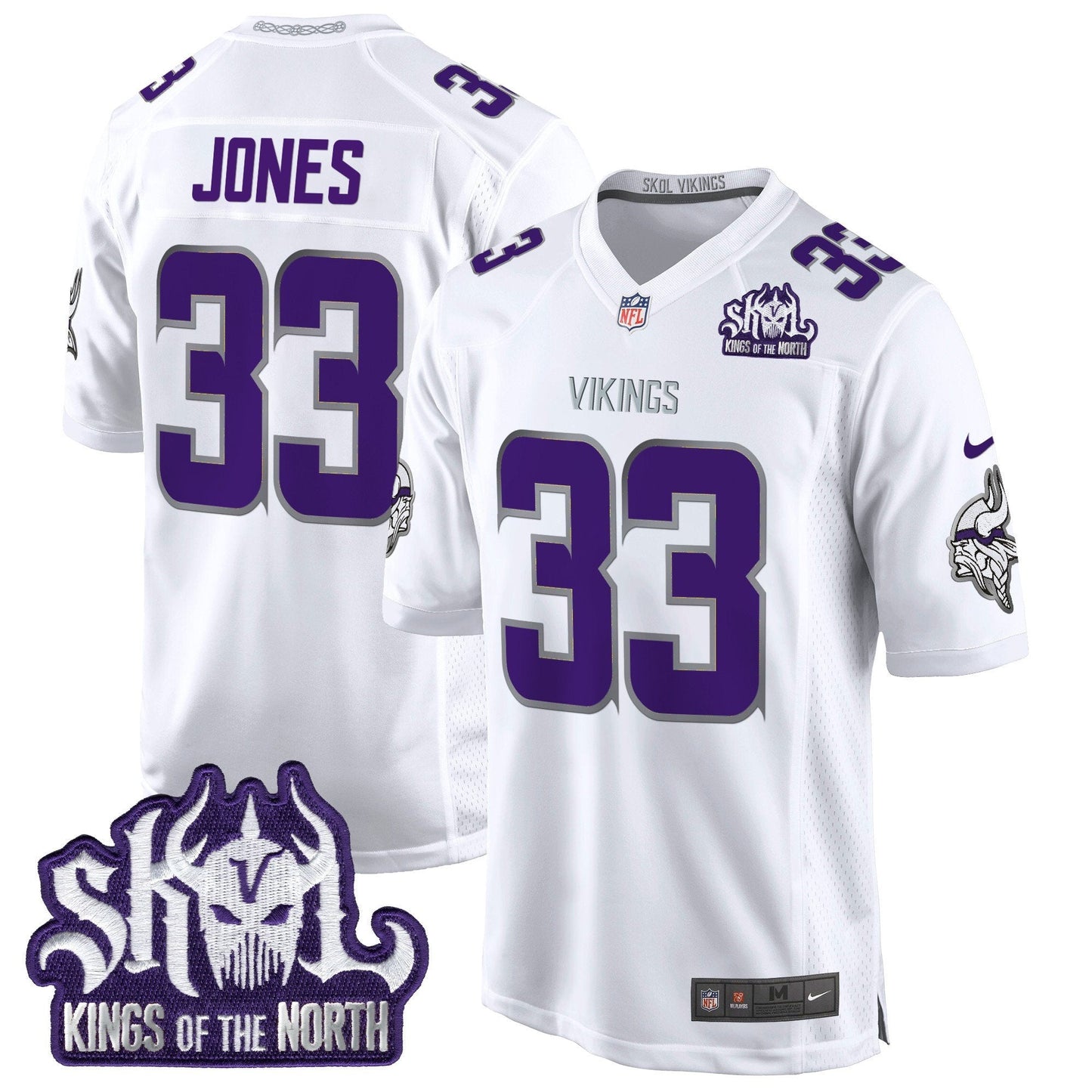 Minnesota Vikings King Of The North Patch Throwback Game Jersey - All Stitched