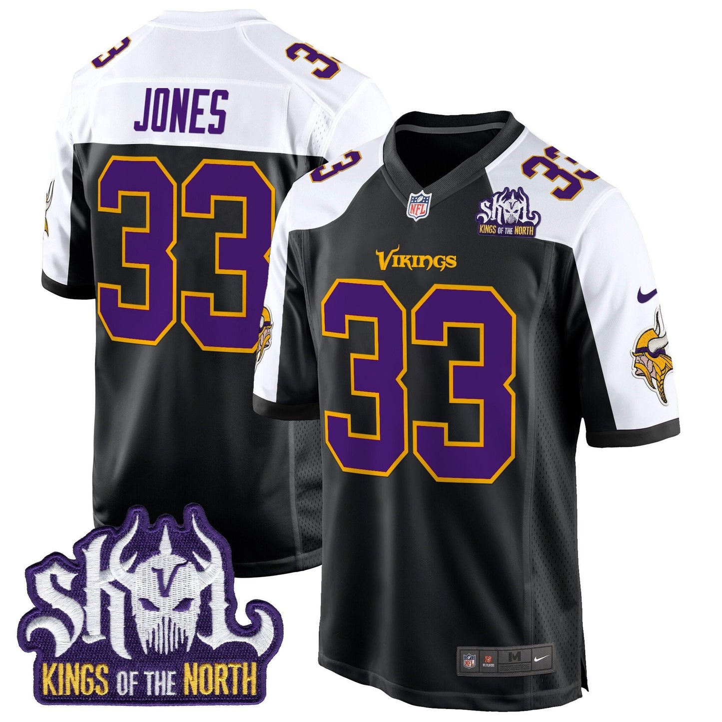 Minnesota Vikings King Of The North Patch Throwback Game Jersey - All Stitched