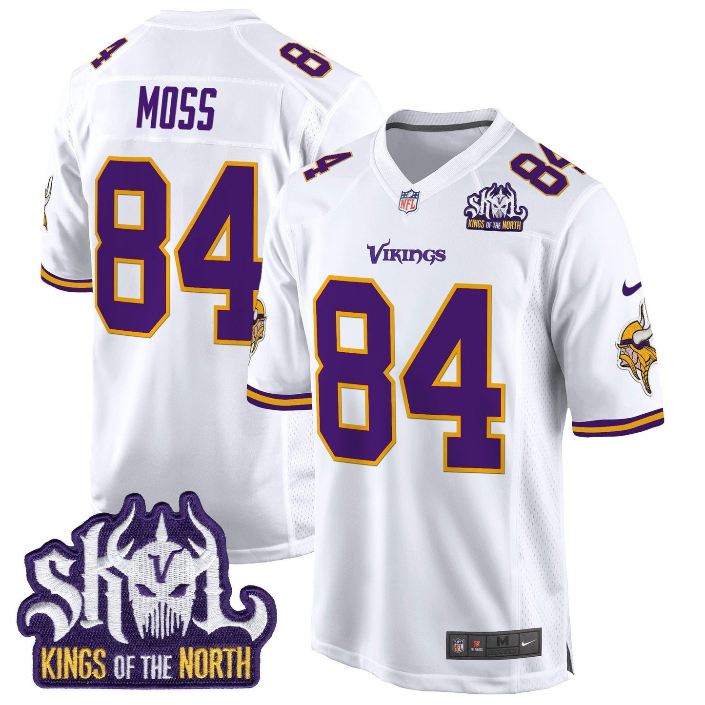 Minnesota Vikings King Of The North Patch Throwback Game Jersey - All Stitched
