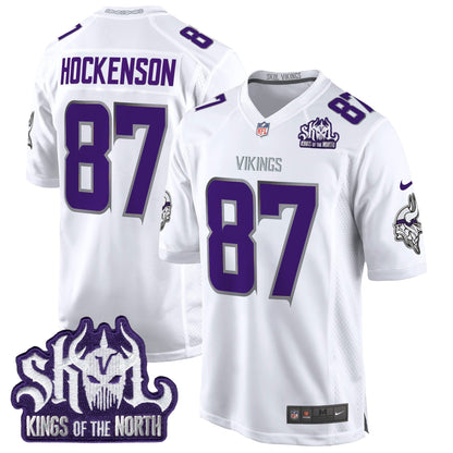 Minnesota Vikings King Of The North Patch Throwback Game Jersey - All Stitched