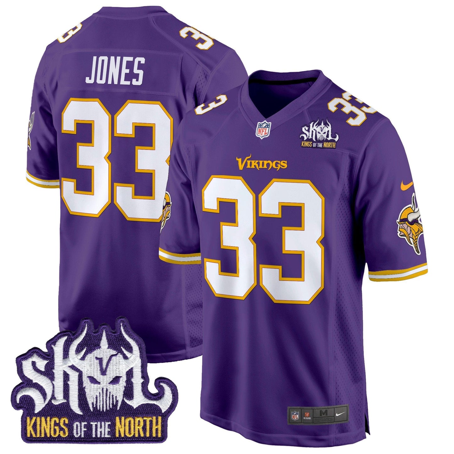 Minnesota Vikings King Of The North Patch Throwback Game Jersey - All Stitched