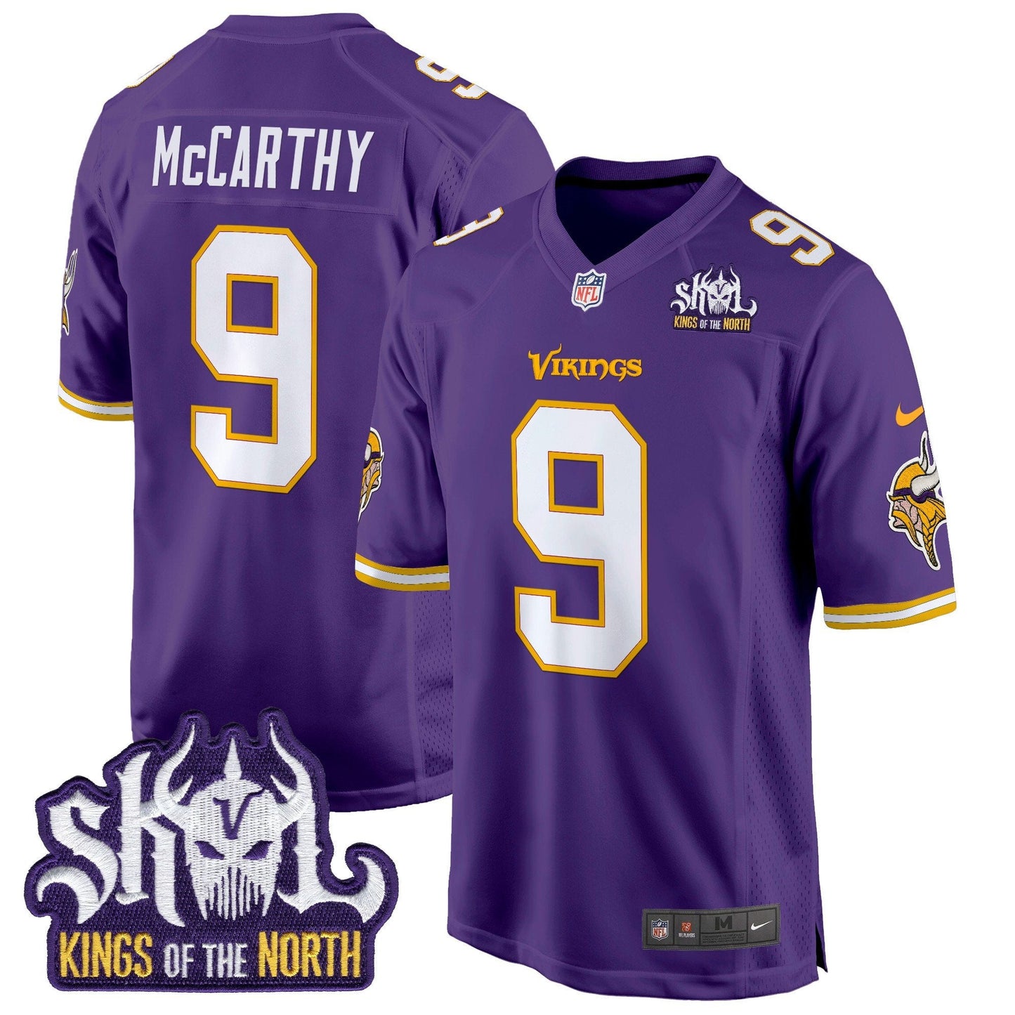 Minnesota Vikings King Of The North Patch Throwback Game Jersey - All Stitched