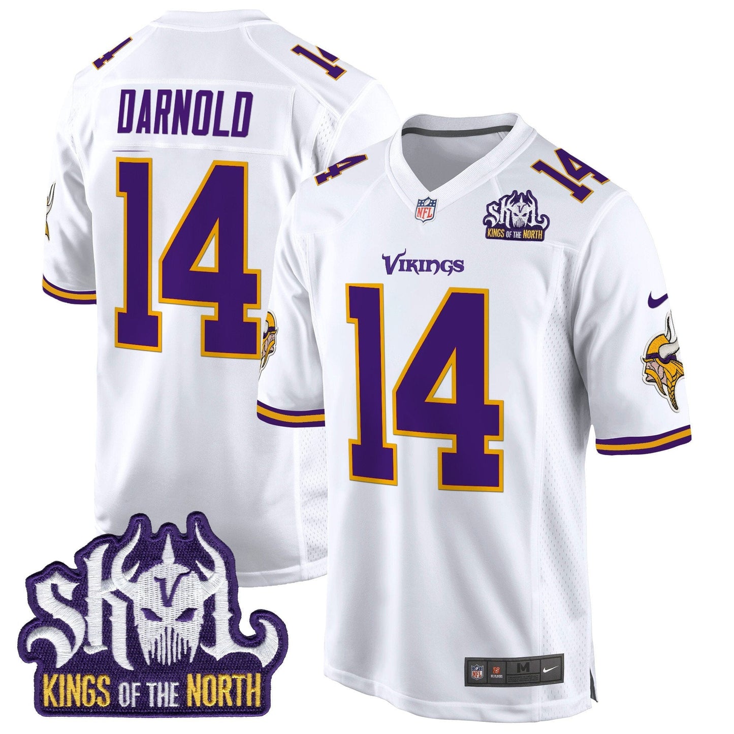 Minnesota Vikings King Of The North Patch Throwback Game Jersey - All Stitched