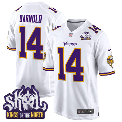 Minnesota Vikings King Of The North Patch Throwback Game Jersey - All Stitched