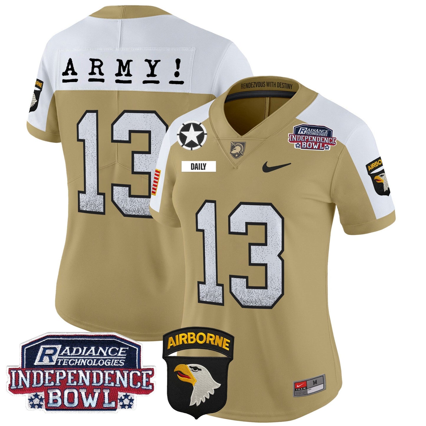 Women's Army Black Knights Independence Bowl Patch 2024 Vapor Limited Jersey - All Stitched