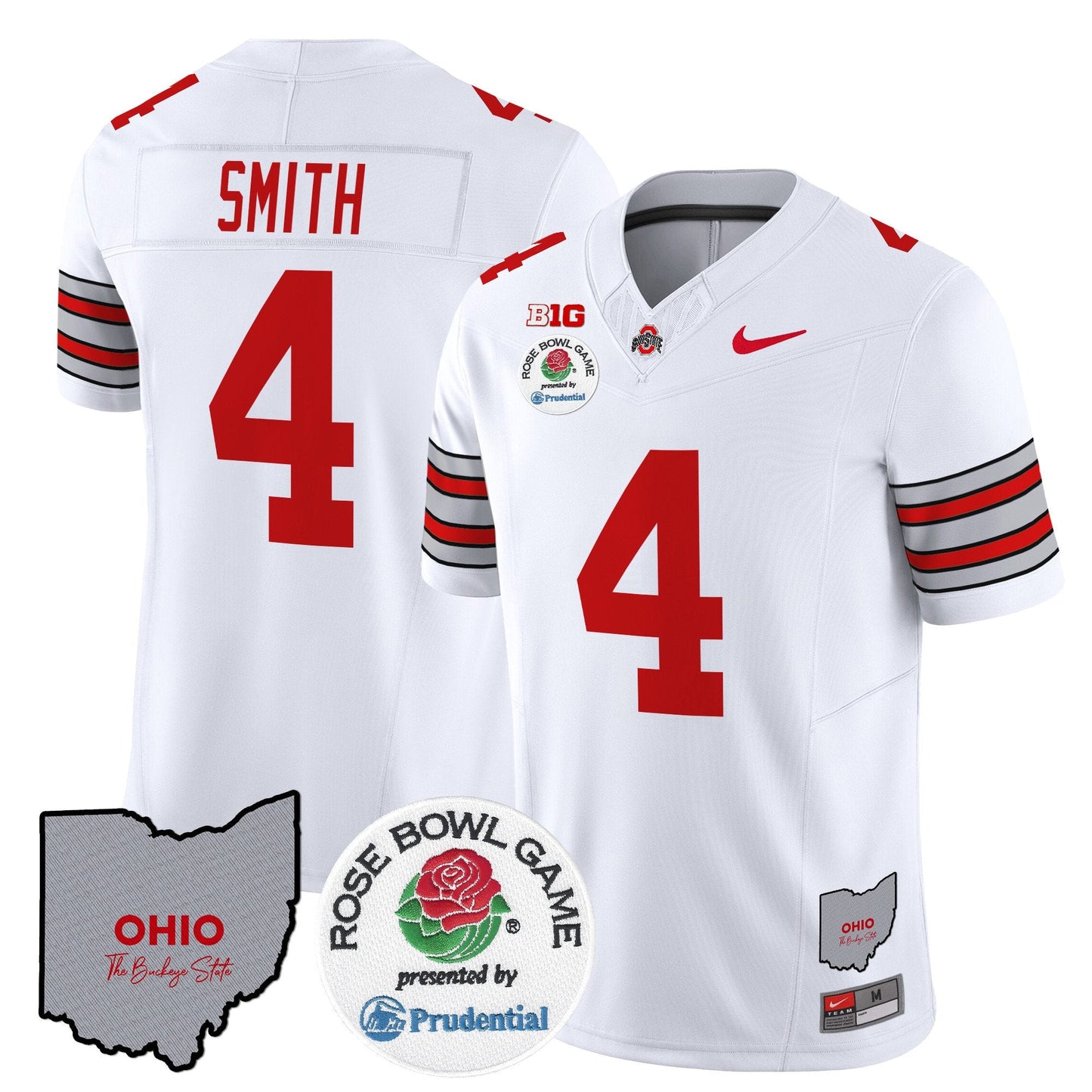 Ohio State Buckeyes 'Heritage Stripe' Rose Bowl Vapor Limited Jersey - All Stitched