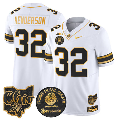 Ohio State Buckeyes Rose Bowl Gold Vapor Limited Jersey - All Stitched