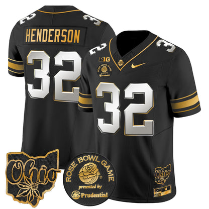 Ohio State Buckeyes Rose Bowl Gold Vapor Limited Jersey - All Stitched