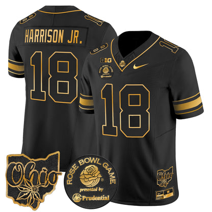 Ohio State Buckeyes Rose Bowl Gold Vapor Limited Jersey - All Stitched