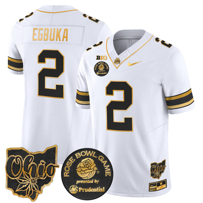 Ohio State Buckeyes Rose Bowl Gold Vapor Limited Jersey - All Stitched
