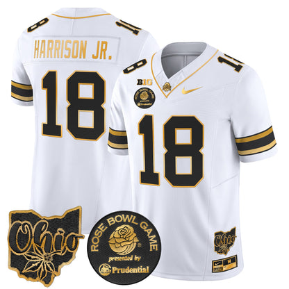 Ohio State Buckeyes Rose Bowl Gold Vapor Limited Jersey - All Stitched