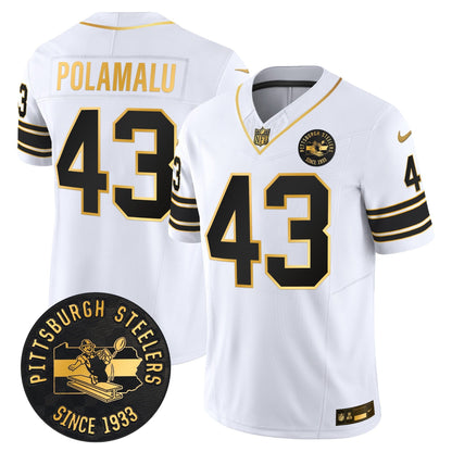 Pittsburgh Steelers Throwback 1933 Patch Gold Vapor Limited Jersey - All Stitched