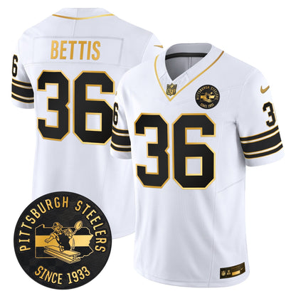 Pittsburgh Steelers Throwback 1933 Patch Gold Vapor Limited Jersey - All Stitched