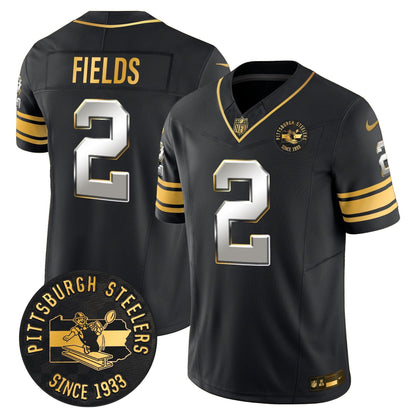 Pittsburgh Steelers Throwback 1933 Patch Gold Vapor Limited Jersey - All Stitched