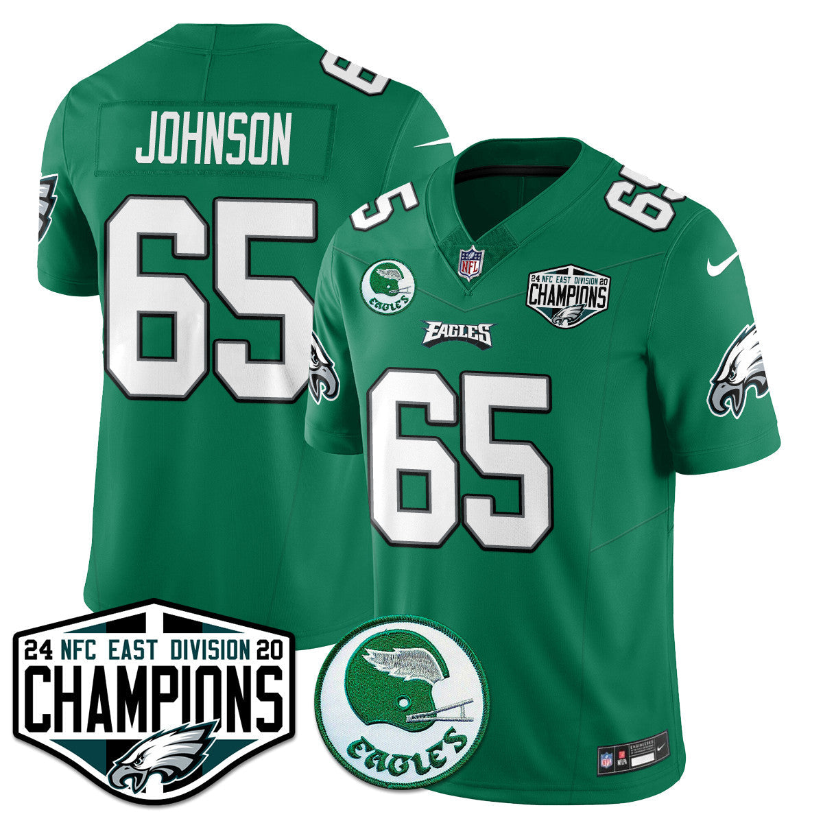 Philadelphia Ealges 2024 NFC East Division Champions Jersey - All Stitched