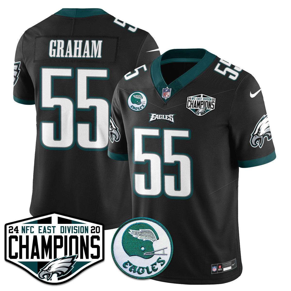 Philadelphia Ealges 2024 NFC East Division Champions Jersey - All Stitched