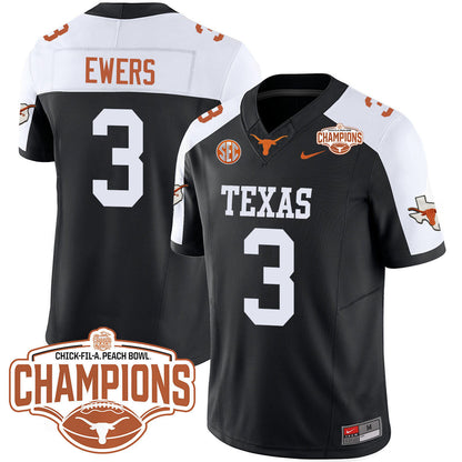 Texas Longhorns 2024 Peach Bowl Champions Jersey - All Stitched