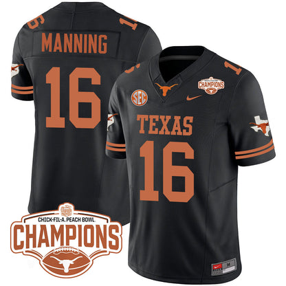 Texas Longhorns 2024 Peach Bowl Champions Jersey - All Stitched