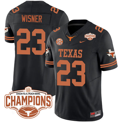 Texas Longhorns 2024 Peach Bowl Champions Jersey - All Stitched