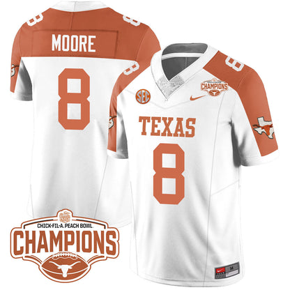 Texas Longhorns 2024 Peach Bowl Champions Jersey - All Stitched
