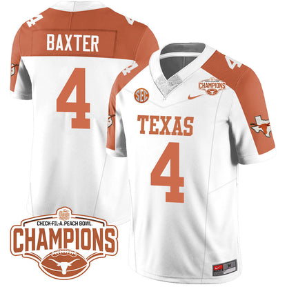 Texas Longhorns 2024 Peach Bowl Champions Jersey - All Stitched