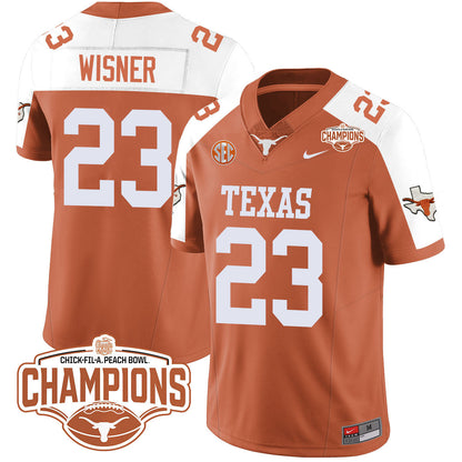 Texas Longhorns 2024 Peach Bowl Champions Jersey - All Stitched
