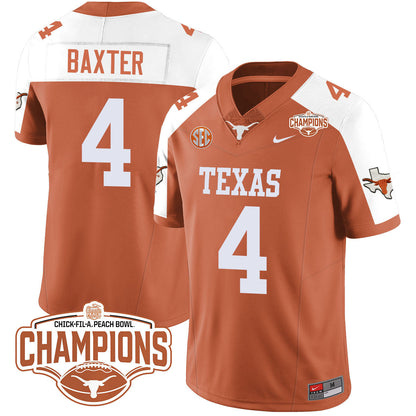 Texas Longhorns 2024 Peach Bowl Champions Jersey - All Stitched