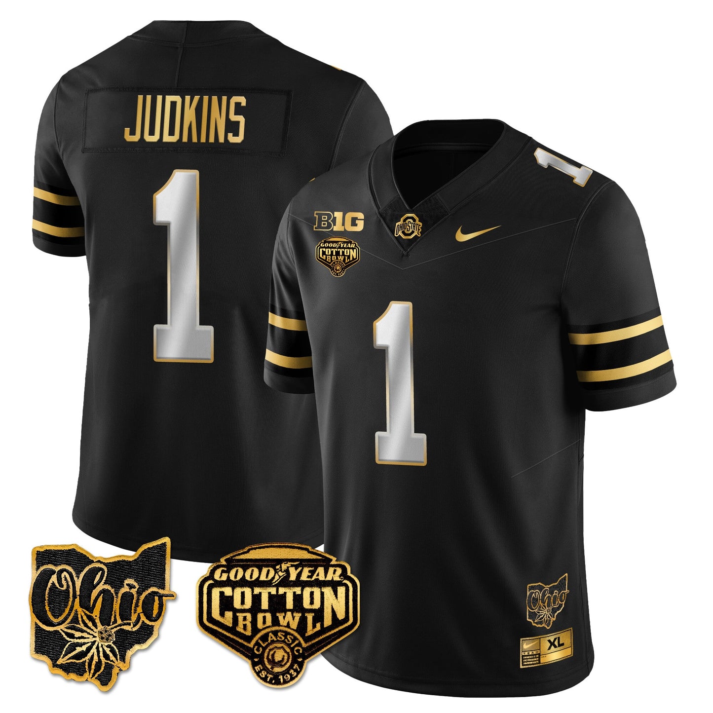Ohio State Buckeyes 2024 Cotton Bowl Classic Jersey Gold - All Stitched