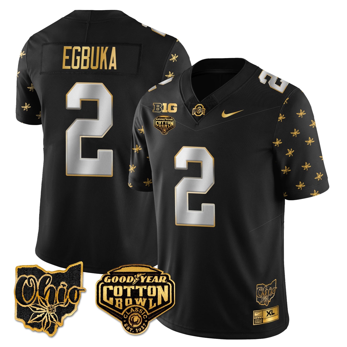 Ohio State Buckeyes 2024 Cotton Bowl Classic Jersey Gold - All Stitched