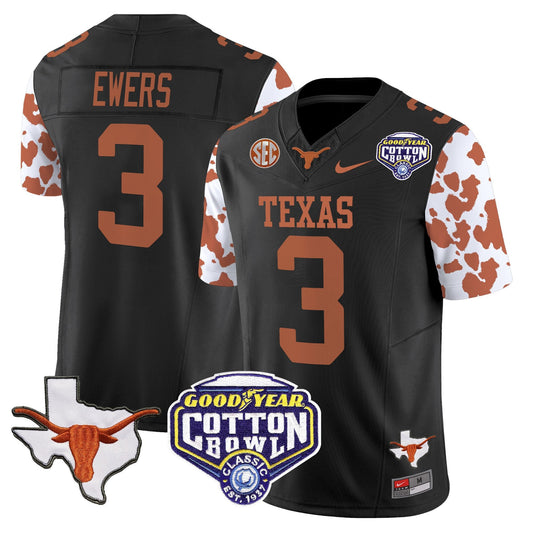 Texas Longhorns Cow Spots Cotton Bowl Patch Vapor Limited Jersey - All Stitched