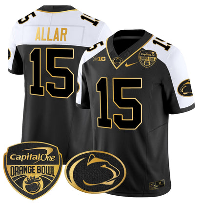 Penn State Nittany Lions Orange Bowl Patch Gold Vapor Limited Jersey - All Stitched
