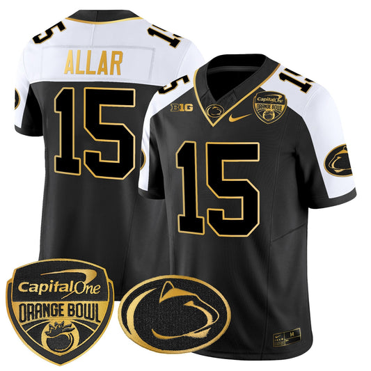 Penn State Nittany Lions Orange Bowl Patch Gold Vapor Limited Jersey - All Stitched