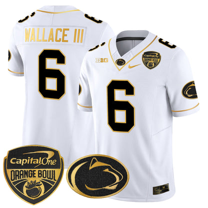 Penn State Nittany Lions Orange Bowl Patch Gold Vapor Limited Jersey - All Stitched