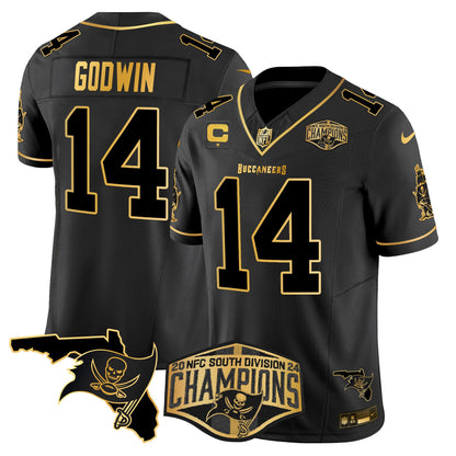 Buccaneers 2024 NFC South Division Champions Patch Gold Vapor Limited Jersey - All Stitched