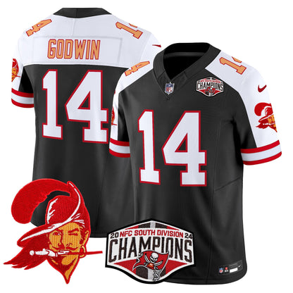 Tampa Bay Buccaneers Throwback 2024 NFC South Division Champions Patch Vapor Limited Jersey - All Stitched