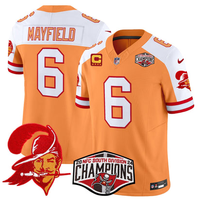 Tampa Bay Buccaneers Throwback 2024 NFC South Division Champions Patch Vapor Limited Jersey - All Stitched