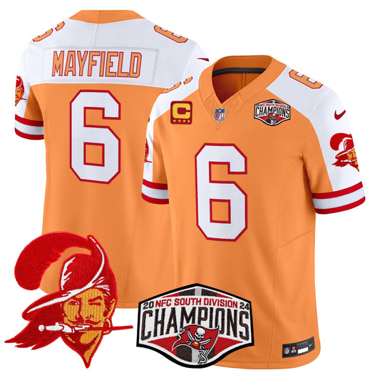 Tampa Bay Buccaneers Throwback 2024 NFC South Division Champions Patch Vapor Limited Jersey - All Stitched