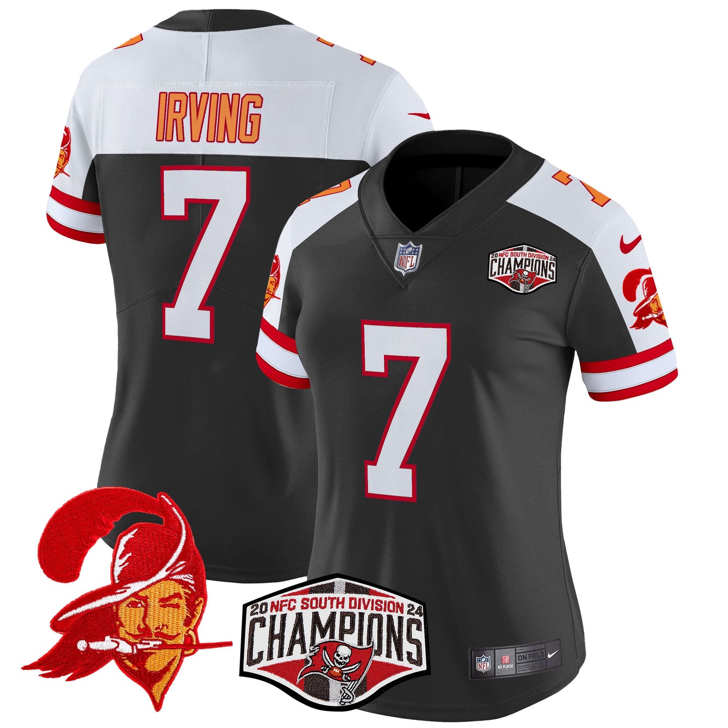 Women's Tampa Bay Buccaneers Creamsicle 2024 NFC South Division Champions Patch Vapor Limited Jersey - All Stitched