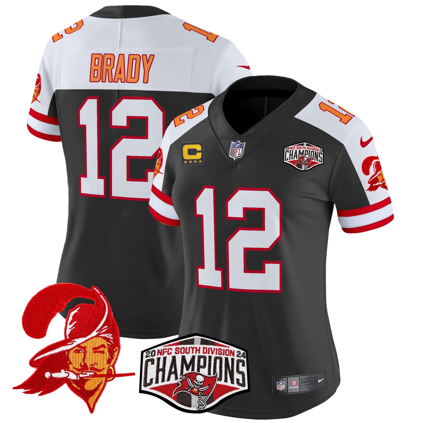 Women's Tampa Bay Buccaneers Creamsicle 2024 NFC South Division Champions Patch Vapor Limited Jersey - All Stitched