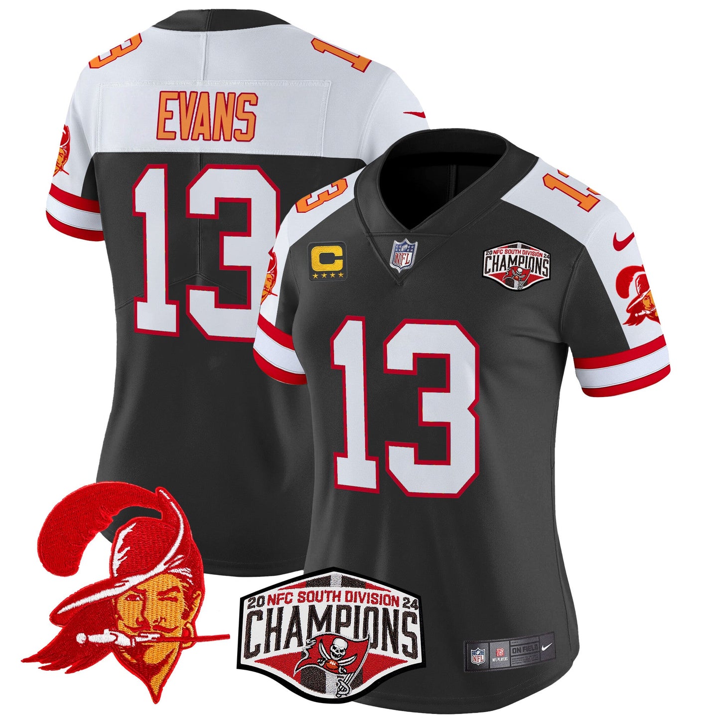 Women's Tampa Bay Buccaneers Creamsicle 2024 NFC South Division Champions Patch Vapor Limited Jersey - All Stitched